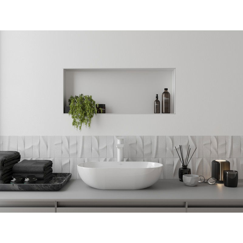 Mexen X-Wall-NR raft încastrat fără flanșă 75 x 30 cm, alb - 1921753010