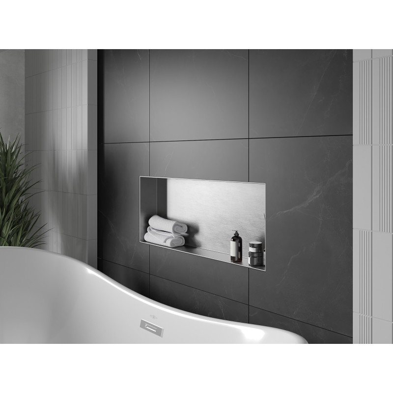 Mexen X-Wall-NR raft încastrat fără flanșă 75 x 30 cm, inox - 1911753010