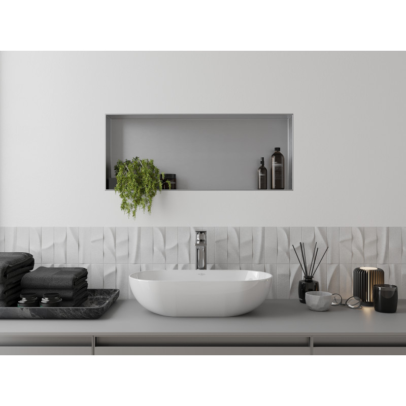 Mexen X-Wall-NR raft nișă fără flanșă 75 x 30 cm, inox - 1911753010