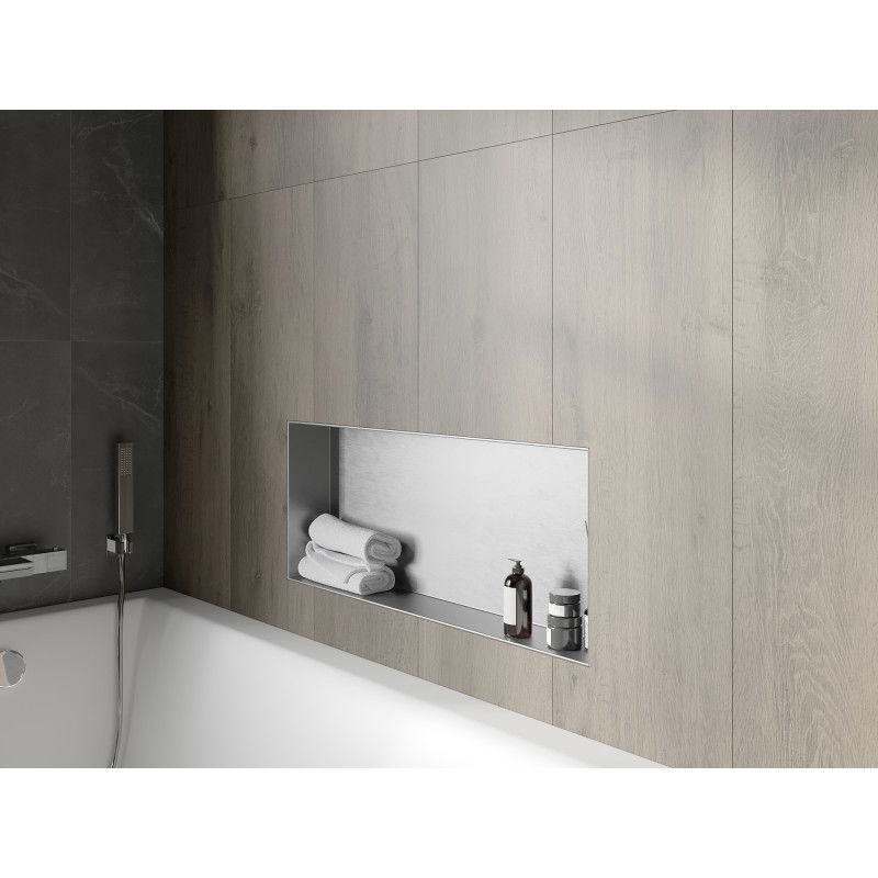 Mexen X-Wall-NR raft încastrat fără margine 75 x 30 cm, inox - 1911753010