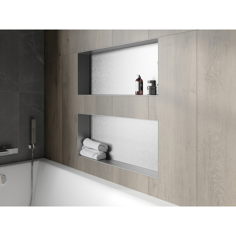 Mexen X-Wall-NR perem nélküli fali polc 75 x 30 cm, inox - 1911753010