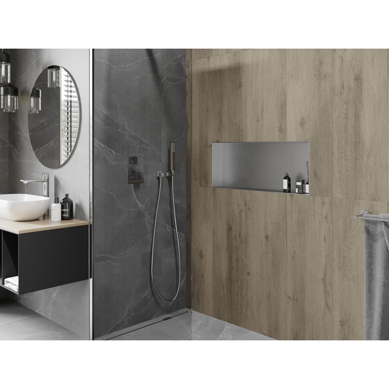 Mexen X-Wall-NR raft încastrat fără flanșă 75 x 30 cm, inox - 1911753010