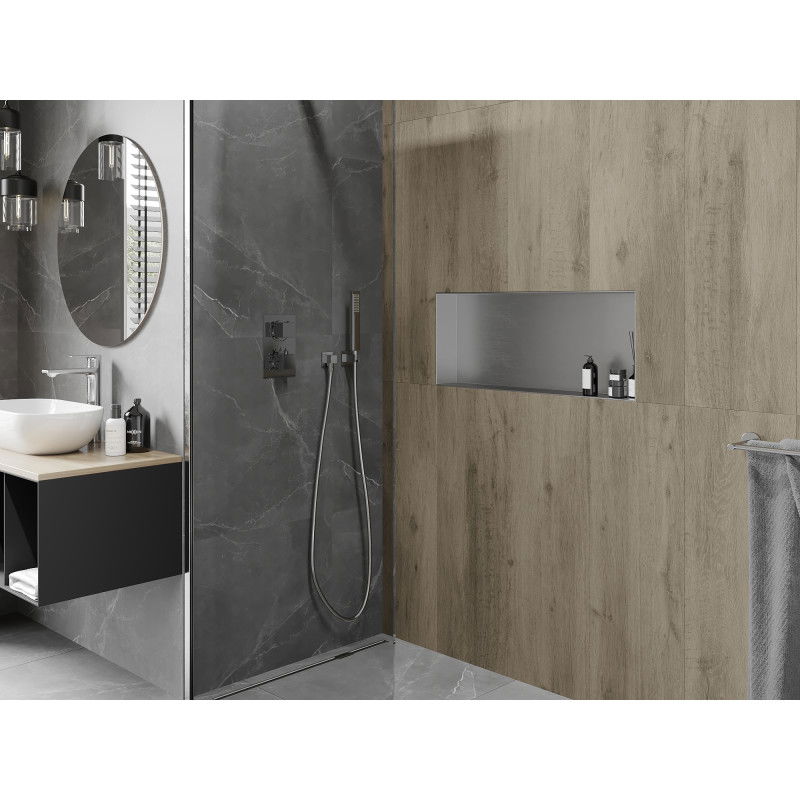 Mexen X-Wall-NR raft încastrat fără margine 75 x 30 cm, inox - 1911753010