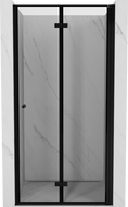 Mexen Mist-F ușă de duș pliabilă dreapta 75 cm, ramă neagră, negru - 8A6-075-000-70-70-P