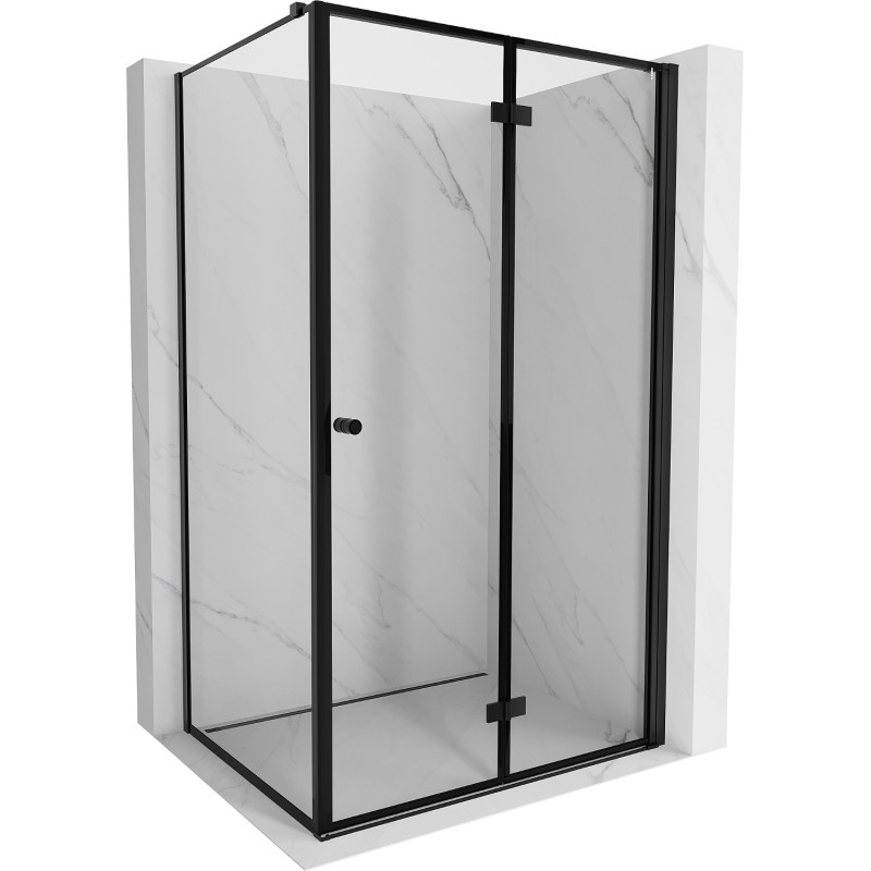 Mexen Mist-F összecsukható zuhanykabin jobb oldalra 75 x 70 cm, fekete keret, fekete - 8A6T-075-070-70-70-P