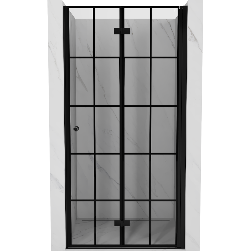 Mexen Mist-F ușă de duș pliabilă dreapta 75 cm, grilă neagră, neagru - 8A6-075-000-70-77-P