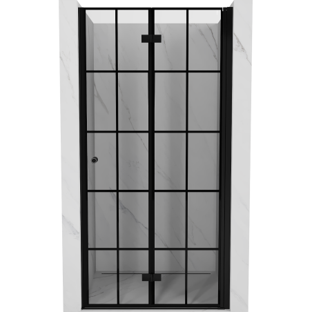 Mexen Mist-F ușă de duș pliabilă dreapta 75 cm, grilă neagră, neagru - 8A6-075-000-70-77-P