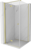 Cabina de duș pliabilă Mexen Mist-F T stânga 70 x 70 cm, transparent, auriu periat - 8A6T-070-070-55-00-L