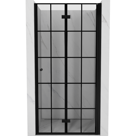 Mexen Mist-F uși de duș pliante dreapta 110 cm, grilaj negru, negru - 8A6-110-000-70-77-P