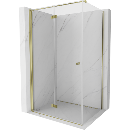 Cabină de duș pliabilă stânga Mexen Mist-F T 100 x 70 cm, transparent, aurie - 8A6T-100-070-50-00-L