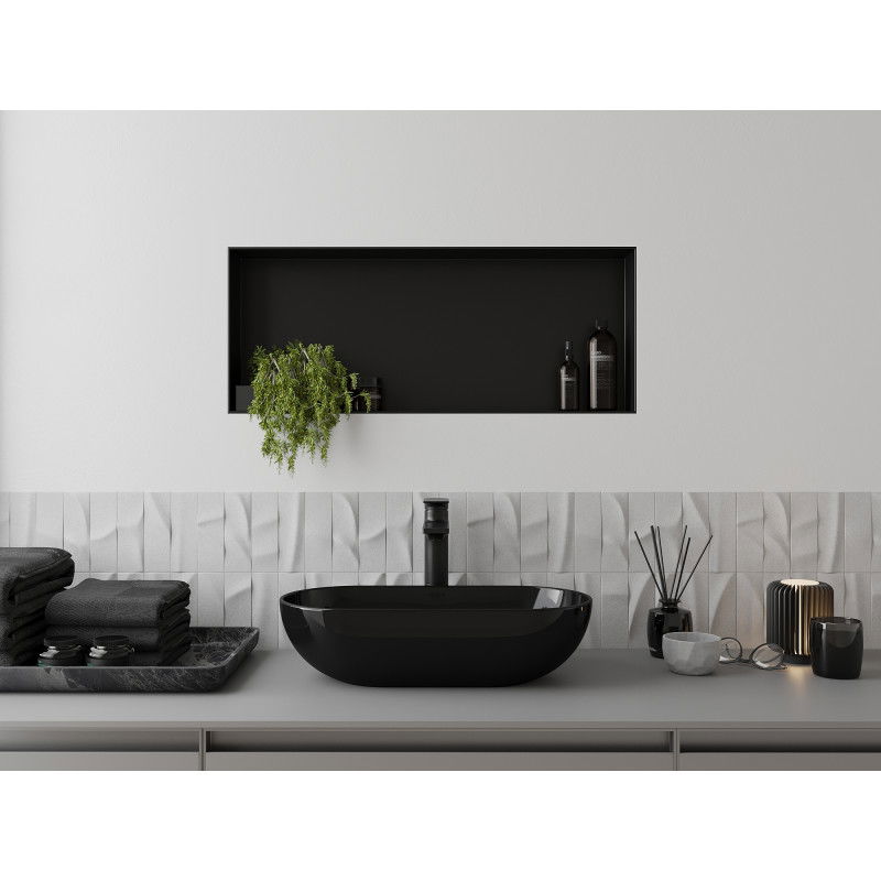 Mexen X-Wall-NR raft în nișă fără margine 75 x 30 cm, negru - 1971753010
