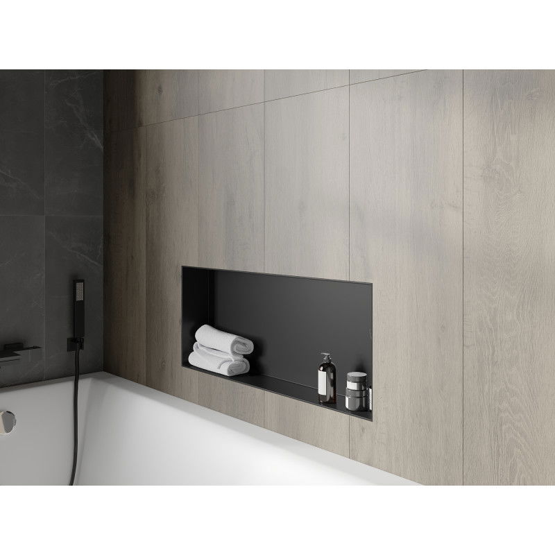 Mexen X-Wall-NR raft în nișă fără margine 75 x 30 cm, negru - 1971753010