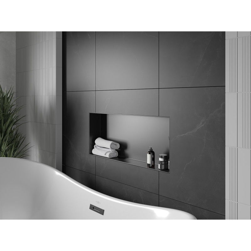 Mexen X-Wall-NR raft în nișă fără margine 75 x 30 cm, negru - 1971753010