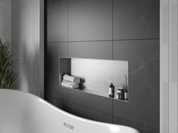 Mexen X-Wall-NR bélelt faliszekrény perem nélkül, 90 x 30 cm, inox - 1911903010