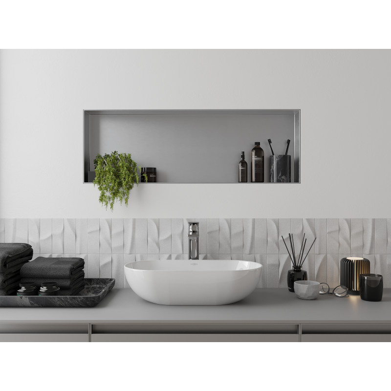 Mexen X-Wall-NR raft încastrat fără margine 90 x 30 cm, inox - 1911903010