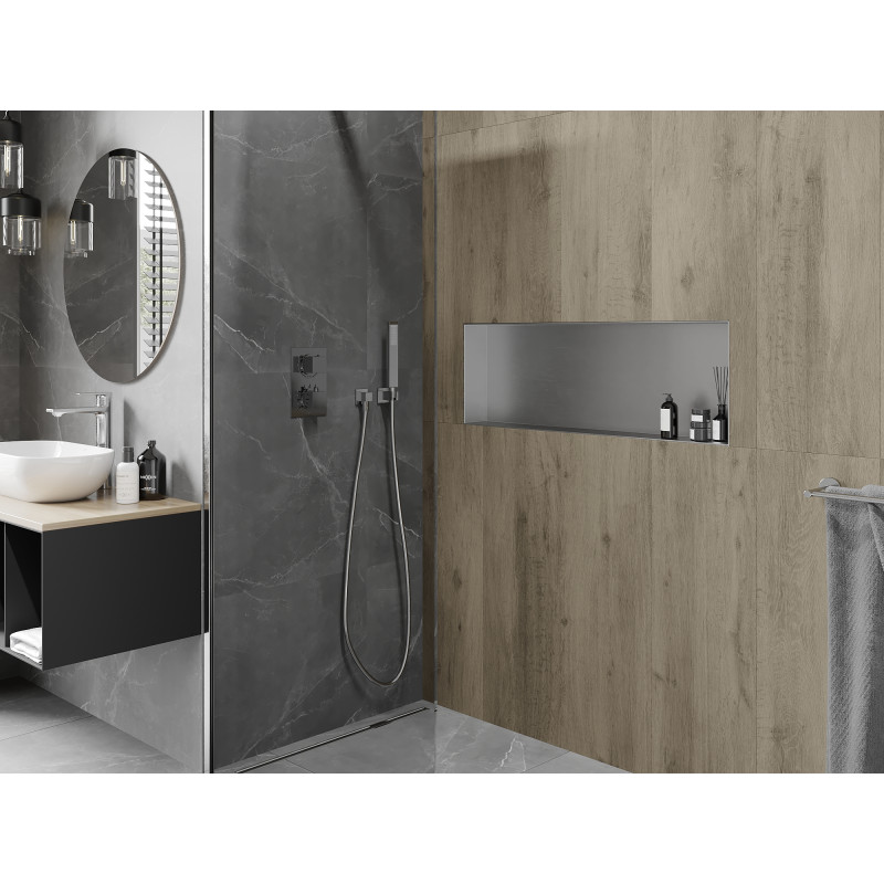 Mexen X-Wall-NR falcos polc perem nélkül 90 x 30 cm, inox - 1911903010