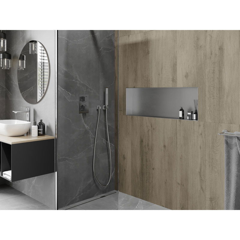 Mexen X-Wall-NR perem nélküli fali polc 90 x 30 cm, inox - 1911903010