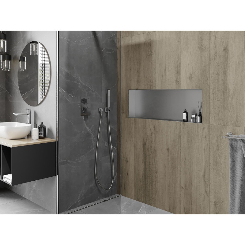 Mexen X-Wall-NR raft de nișă fără flanșă 90 x 30 cm, inox - 1911903010