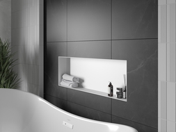 Mexen X-Wall-NR raft încastrat fără flanșă 90 x 30 cm, alb - 1921903010