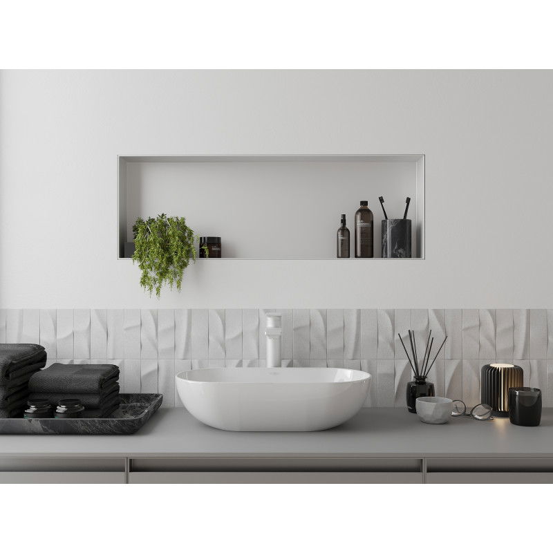 Mexen X-Wall-NR raft încastrat fără flanșă 90 x 30 cm, alb - 1921903010