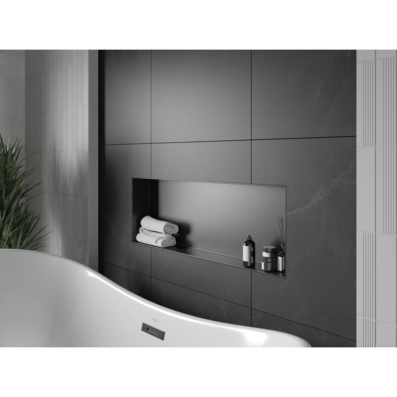 Mexen X-Wall-NR raft încastrat fără flanșă 90 x 30 cm, negru - 1971903010