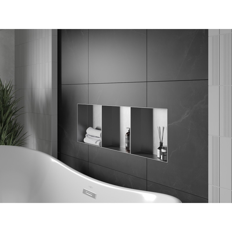 Mexen X-Wall-NR fül nélküli fülke polc 90 x 30 cm, inox - 1911903010S
