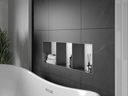 Mexen X-Wall-NR raft încastrat fără guler de mascare prevăzut cu un raft 90 x 30 cm, inox - 1911903010S