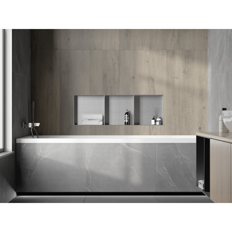 Mexen X-Wall-NR keret nélküli fali polc polccal, 90 x 30 cm, inox - 1911903010S