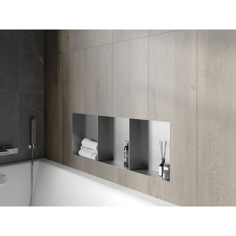 Mexen X-Wall-NR fali nélküli fülke polc, polccal 90 x 30 cm, inox - 1911903010S
