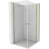 Mexen Mist-F Duo cabină de duș pliabilă 70 x 70 cm, transparentă, aurie - 8A6-070L-070P-50-00