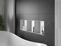 Mexen X-Wall-NR raft de nișă fără flanșă cu etajeră 90 x 30 cm, alb - 1921903010S