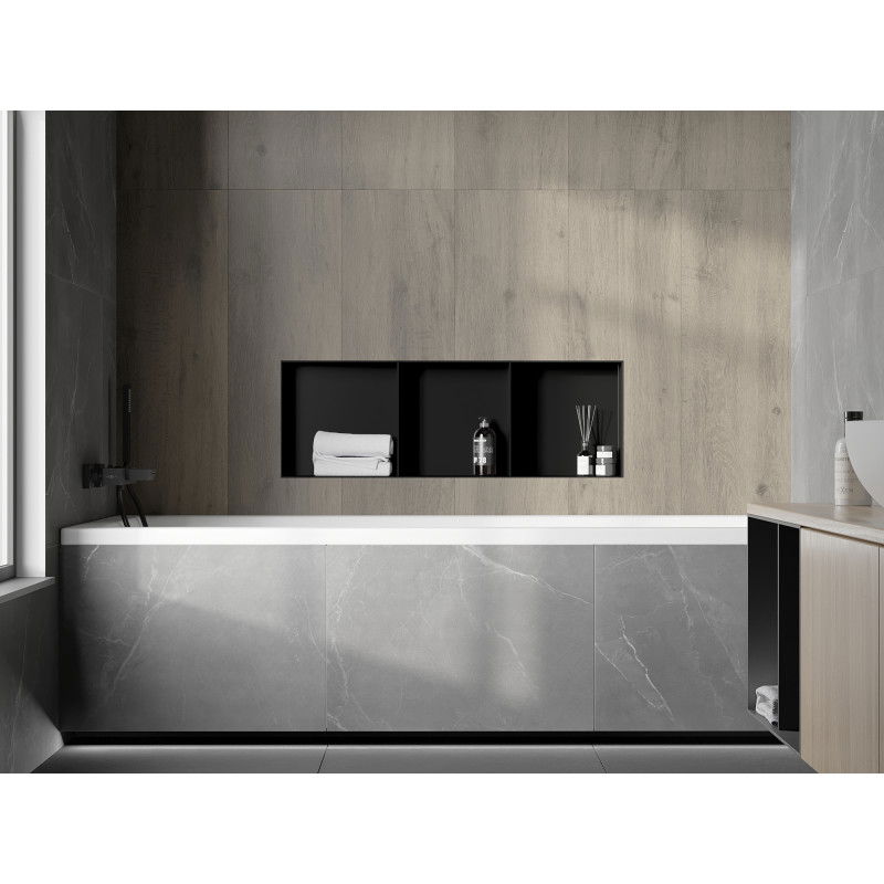 Mexen X-Wall-NR raft încastrat fără flanșă cu raft 90 x 30 cm, negru - 1971903010S