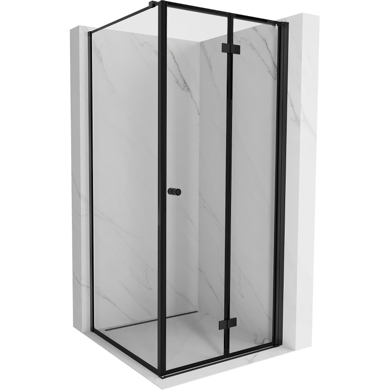 Mexen Mist-F összecsukható zuhanykabin jobb 120 x 110 cm, fekete keret, fekete - 8A6T-120-110-70-70-P - 8A6T-120-120-70-70-P