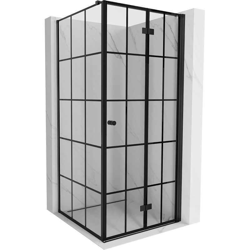 Mexen Mist-F T cabină de duș pliabilă dreaptă 70 x 70 cm, grilaj negru, negru - 8A6T-070-070-70-77-P