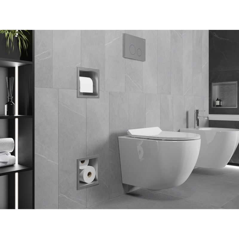 Mexen X-Wall-BP WC-papírtartó magazinnal, inox - 1914