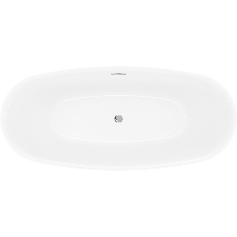 Mexen Luvo Slim cadă freestanding 170 x 75 cm, albă, preaplin crom - 52801707500-01