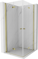 Mexen Mist-F Duo cabină de duș pliabilă 95 x 95 cm, transparent, auriu - 8A6-095L-095P-50-00