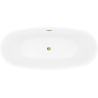 Mexen Luvo Slim szabadon álló kád 170 x 75 cm, fehér, arany túlfolyó - 52801707500-50