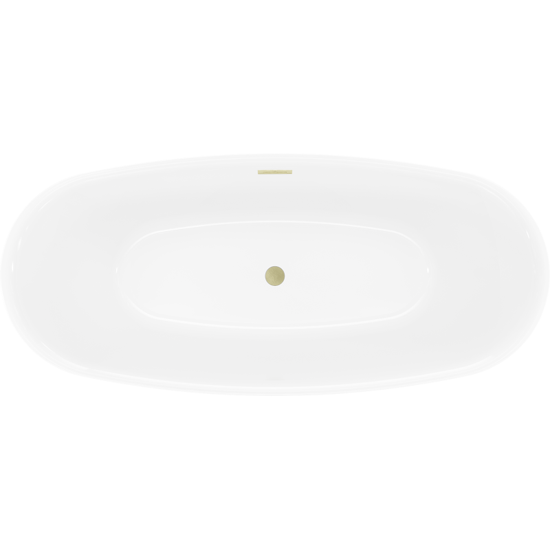 Mexen Luvo Slim cadă freestanding 170 x 75 cm, albă, preaplin aurit periat - 52801707500-55