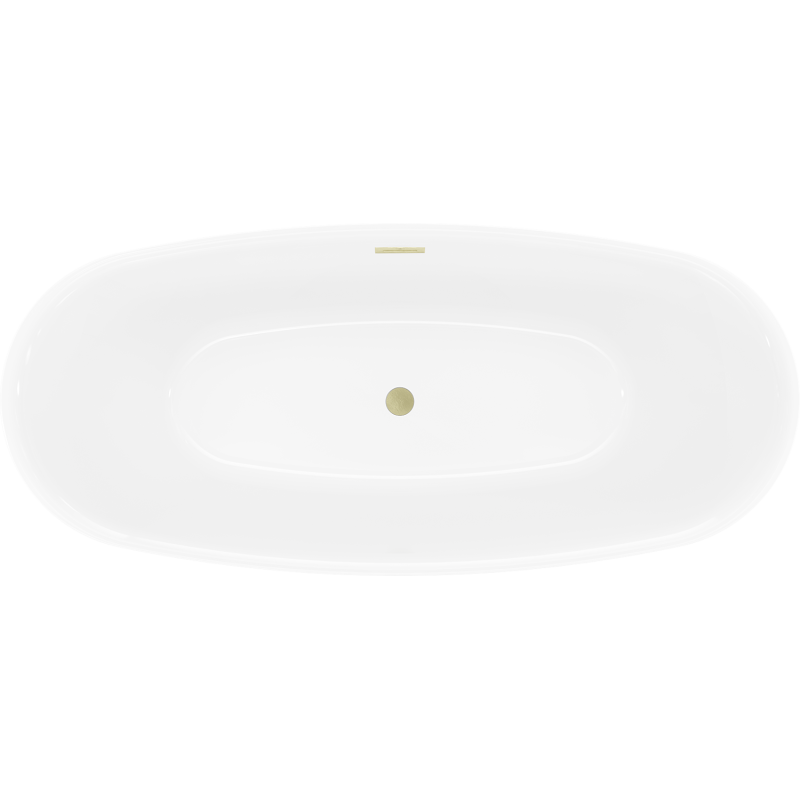 Mexen Luvo Slim szabadon álló kád 170 x 75 cm, fehér, arany szálcsiszolt túlfolyó - 52801707500-55