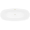 Mexen Luvo Slim szabadon álló kád 170 x 75 cm, fehér, arany szálcsiszolt túlfolyó - 52801707500-55