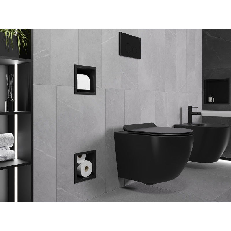 Mexen X-Wall-BP WC-papír tartó tárolóval, fekete - 1974