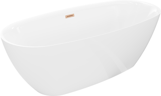Mexen Luvo Slim szabadon álló kád 170 x 75 cm, fehér, réz túlfolyó - 52801707500-65