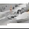 Mexen Luvo Slim szabadon álló kád 170 x 75 cm, fehér, gun gray kefélt túlfolyó - 52801707500-66