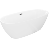 Mexen Luvo Slim szabadon álló kád 170 x 75 cm, fehér, fekete túlfolyó - 52801707500-70