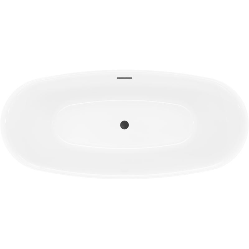 Mexen Luvo Slim szabadon álló kád 170 x 75 cm, fehér, fekete túlfolyó - 52801707500-70