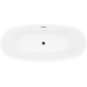 Mexen Luvo Slim szabadon álló kád 170 x 75 cm, fehér, fekete túlfolyó - 52801707500-70