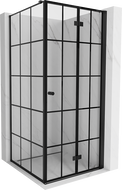 Mexen Mist-F cabină de duș pliabilă dreapta 95 x 95 cm, carouri negre, negru - 8A6T-095-095-70-77-P