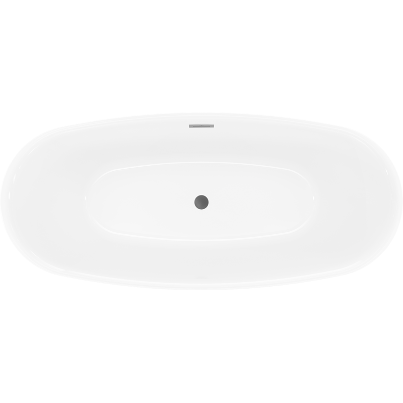 Mexen Luvo Slim szabadon álló kád 170 x 75 cm, fehér, gun metal túlfolyó - 52801707500-95