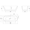 Mexen Luvo Slim szabadon álló kád 170 x 75 cm, fehér, ecsetelt nikkel túlfolyó - 52801707500-97
